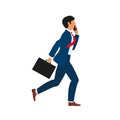 Vector illustration business man running to work Royalty Free Stock Photo